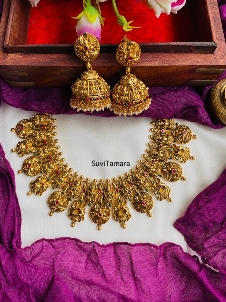 Antique Gold Lakshmi Temple Necklace Suvitamara