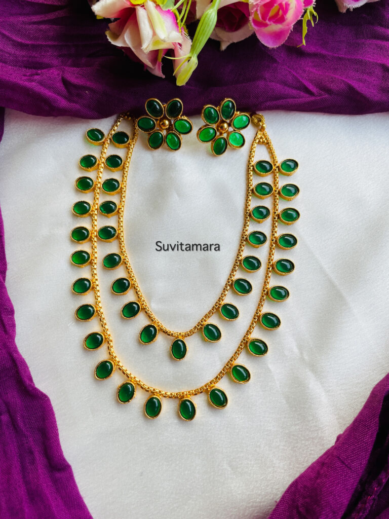 Layer Green Kemp Stone Necklace Suvitamara