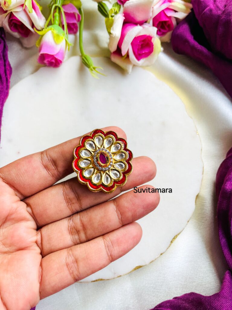 Meenakari Kundan Finger Ring Suvitamara