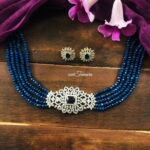 5 Layer Blue Onyx Beads Choker