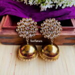Mehndi Gold Floral Designer Jhumkas