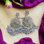 Silver Plated Chandbali Jhumka Earrings