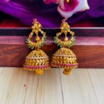 Floral Chand Golden Jhumkas