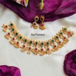 Green Thilagam Golden Bead Choker