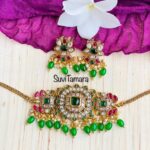 Mini Floral Green Beads Choker