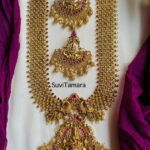 Antique Gold Lakshmi Ruby Net Haram