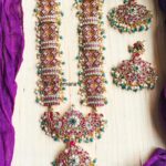 Traditional Rani Pendant Green Bead Guttapusalu Haram