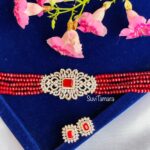 SemiPrecious Merun Agates Beads CZ Choker