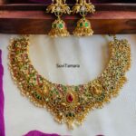 Floral Kemp & Kundan Cutwork Necklace