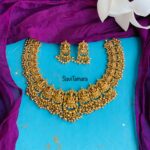 Golden Beads Lakshmi Necklace