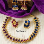 Dual Side Mango Choker Necklace - Blue Ruby