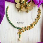 Floral Leaf Green Ad Stone Necklace