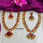 Dual Side Ruby Navaratna Kemp Addigai Necklace