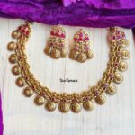 Lakshmi Coin Ruby Kemp Necklace