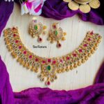 AD Stone Thilagam Golden Necklace