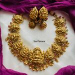 Antique Gold Nagas Lakshmi Necklace