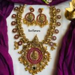 Antique Lakshmi Peacock Golden Necklace