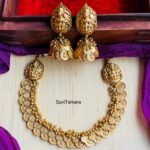 Lakshmi Coin Golden Bead Necklace