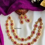2 Layer Ruby Stone Necklace