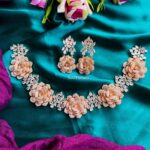 Rosegold Rose CZ Stone Necklace