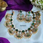 Green Kemp AD Stone Chand Pearl Necklace