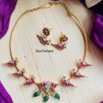 Lotus Peacock Hasli Green Beads Necklace