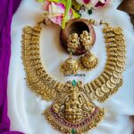 Lakshmi Coin Antique Gold Necklace
