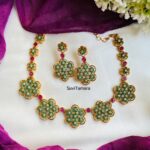 Green AD Stone Flower Necklace