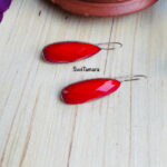 Red Stone Hook Earrings