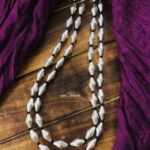 Brushed Silver Dolki Beads Haram