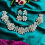 Rose CZ Stone Silver Necklace