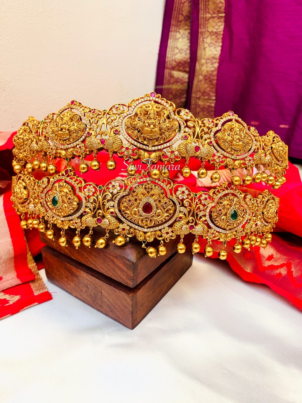 Gold alike Lakshmi Peacock hip belt