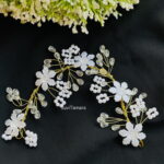 Floral White Crystal Pearl Tiara / Hair Accessory