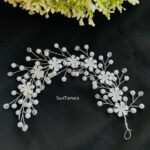 Floral White Pearl Tiara / Hair Accessory