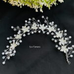 Floral White Crystal Tiara / Hair Accessory