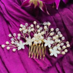 Pearl Crystal Floral Off White Tiara