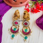 Peacock Kundan Chandbalis - PREBOOK