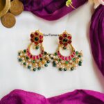 Floral Jadau Kundan Chandbalis - PREBOOK