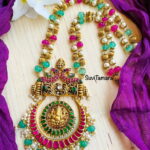 Ganesha Pendant Jadau Kundan Multi Bead Haram - PREBOOK