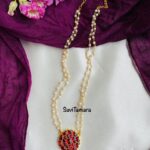 Floral Pendant Pearl Mini Chain- READYTOSHIP