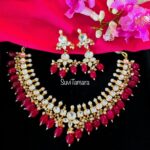 Oval Square Polki Kundan Stone Necklace - PreBook