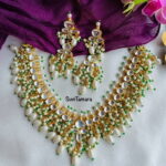 Oval Square Kundan Pearl Necklace - PREBOOK