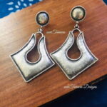 Hand Beaten Silver Look Alike Dangler Earrings