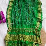 Semi Silk Bandhani Dupatta - Parrot Green
