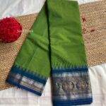 Parrot Green Handloom Cotton Saree