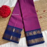 Purple Blue Handloom Cotton Saree