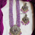 3 Layer Purple Bead Victorian Diamond Haram
