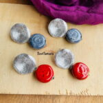 Button Stone Silver Earrings