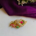 Floral Bouquet AD Stone Saree Pin / Brooch