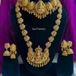 Antique Gold Nagas Lakshmi Semi Bridal Set